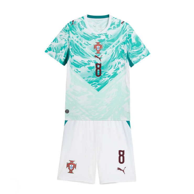 Portugal Bortatröja VM 2026 Barn Bruno Fernandes 8 Fotbollsset-1