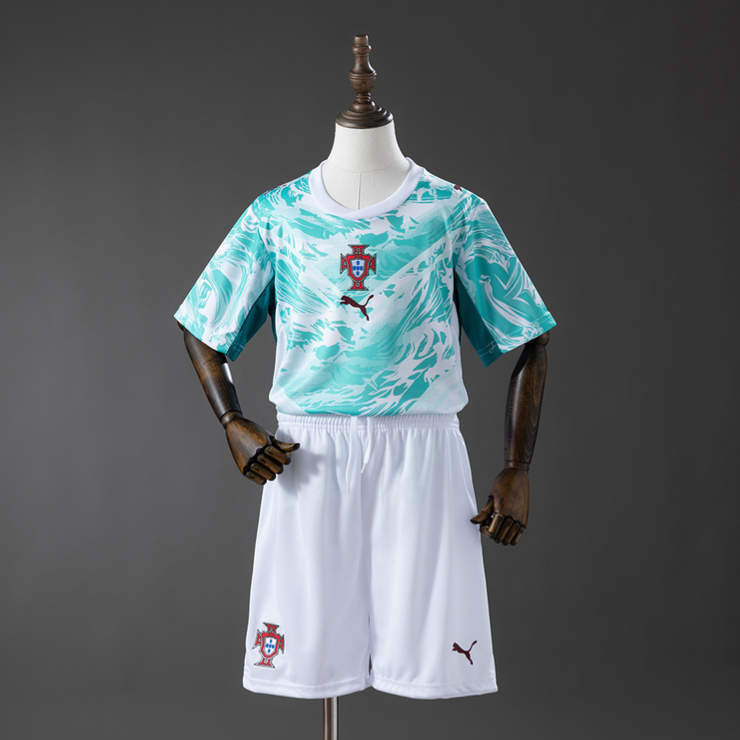 Portugal Landslag VM 2026 Bortatröja Barn Fotbollskit med Shorts