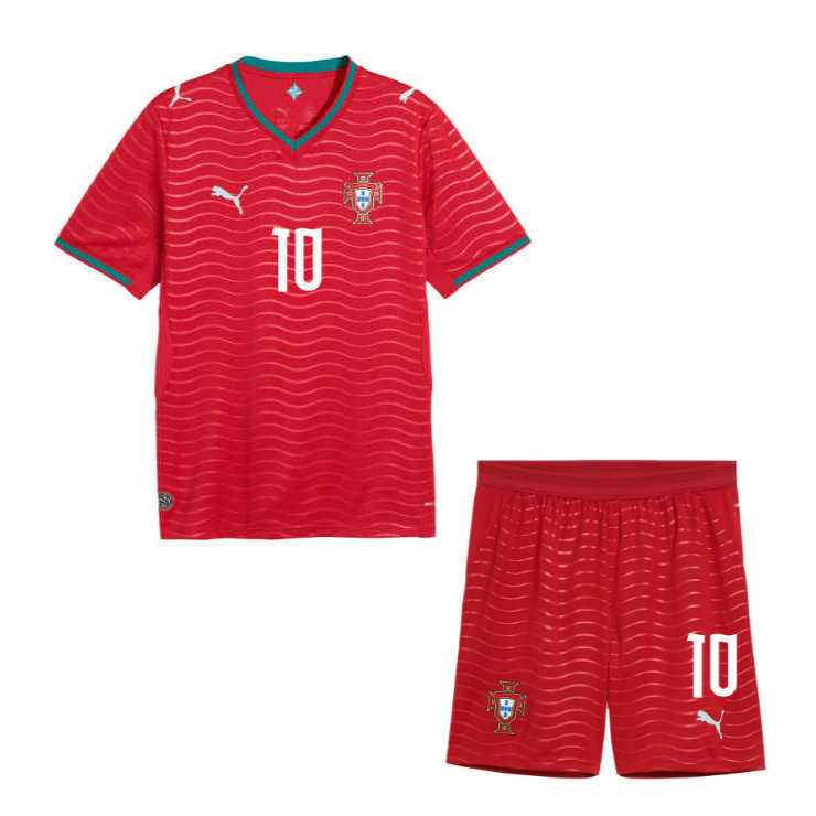 Portugal Hemmatröja VM 2026 Barn Bernardo Silva 10 Fotbollsset-1