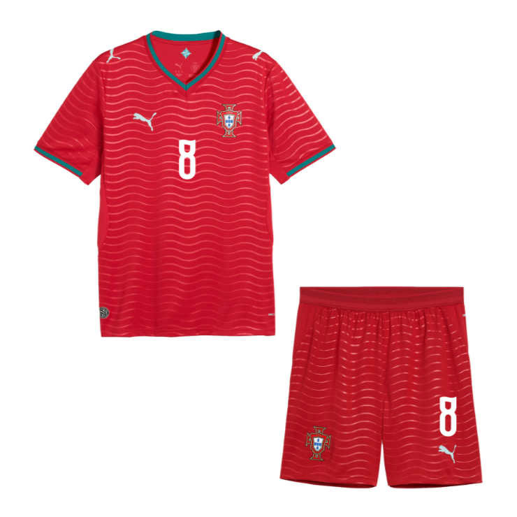 Portugal Hemmatröja VM 2026 Barn Bruno Fernandes 8 Fotbollsset-1