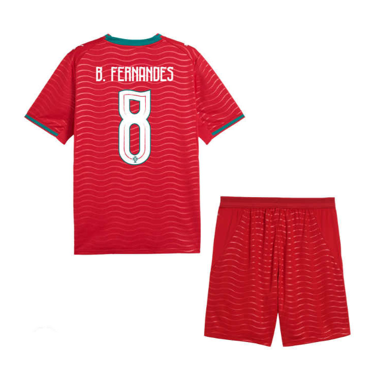 Portugal Hemmatröja VM 2026 Barn Bruno Fernandes 8 Fotbollsset