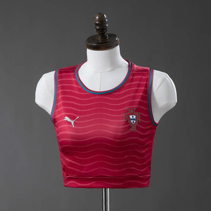 Portugal Tröja VM 2026 Hemmaställ Dam Crop Top Fotbollslinne