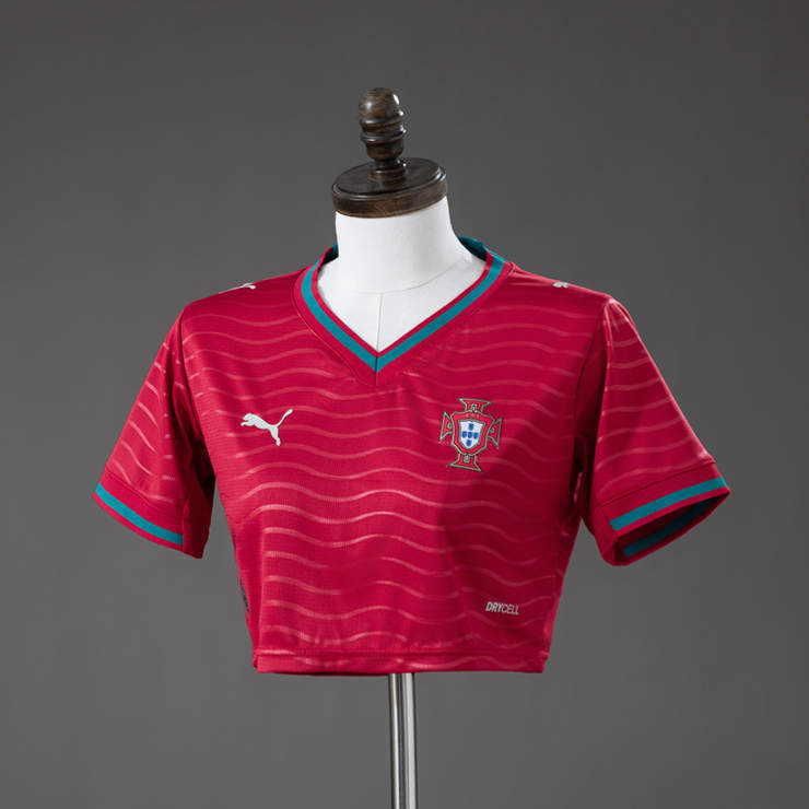 Portugal Matchtröja VM 2026 Hemmaställ Dam Crop Top
