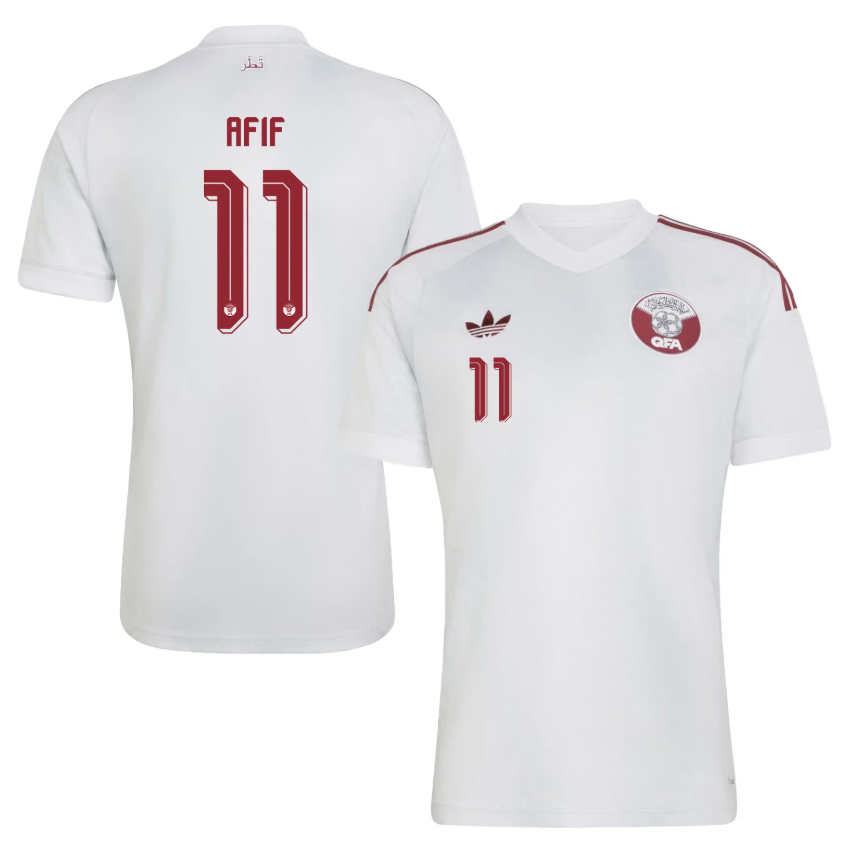 Qatar Fotbollströja VM 2026 Bortatröja Akram Afif 11 Herr-2