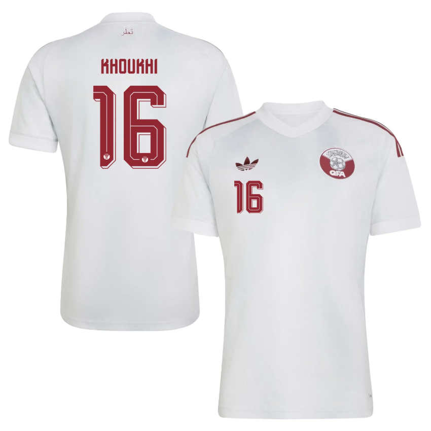 Qatar Fotbollströja VM 2026 Bortatröja Boualem Khoukhi 16 Herr -2