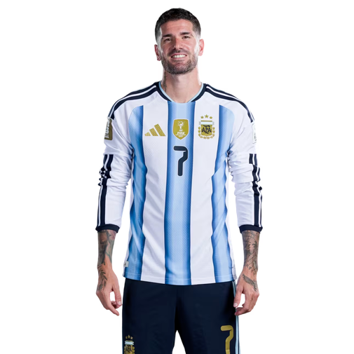 Argentina Fotbollströja VM 2026 Hemma Lionel Messi 10 Herr Långärmad Fotbollsset