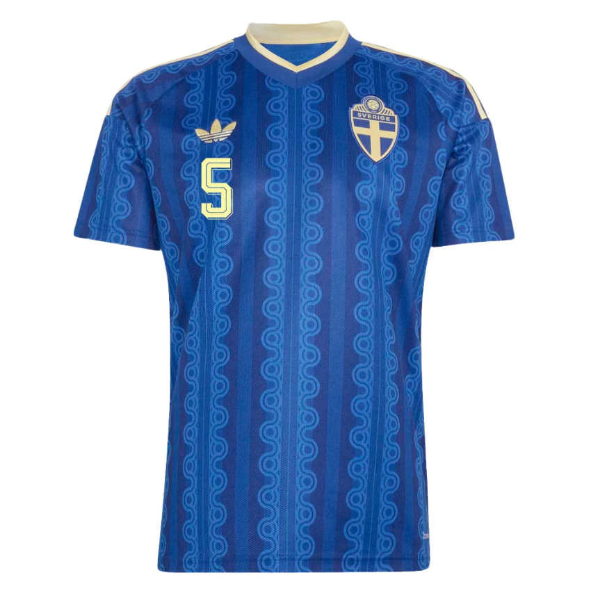 Sverige Matchtröja VM 2026 Bortatröja Gabriel Gudmundsson 5 Herr Kortärmad-1