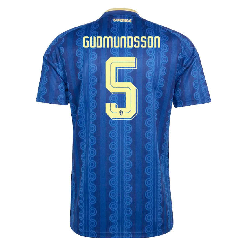 Sverige Matchtröja VM 2026 Bortatröja Gabriel Gudmundsson 5 Herr Kortärmad