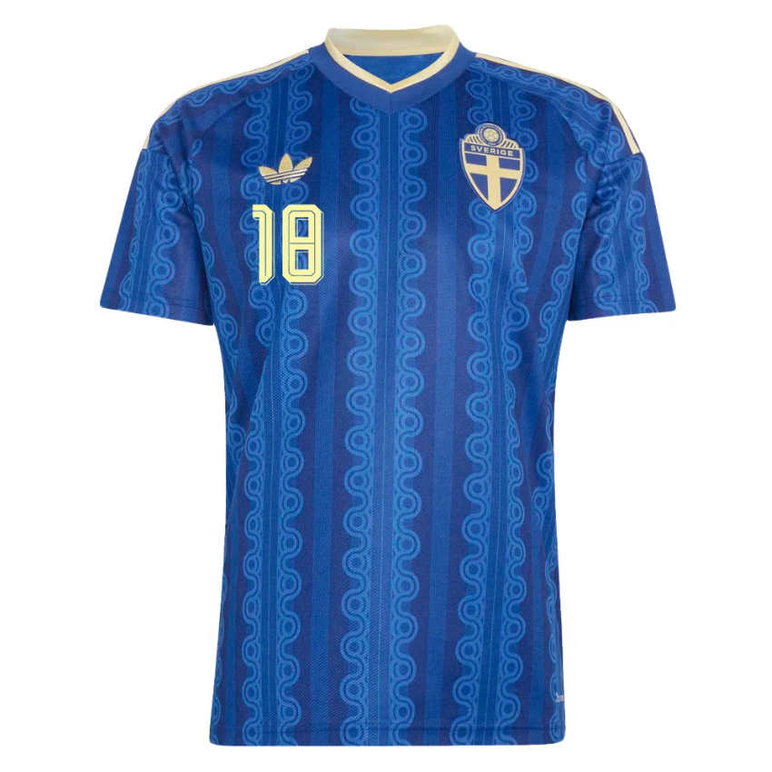 Sverige Matchtröja VM 2026 Bortatröja Yasin Ayari 18 Herr Kortärmad-1