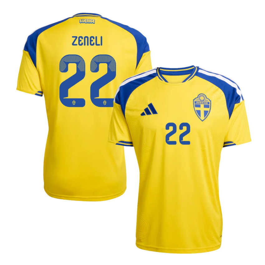 Sverige Matchtröja VM 2026 Hemmatröja Besfort Zeneli 22 Herr Kortärmad-2