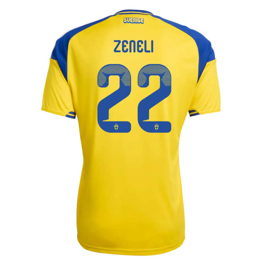Sverige Matchtröja VM 2026 Hemmatröja Besfort Zeneli 22 Herr Kortärmad