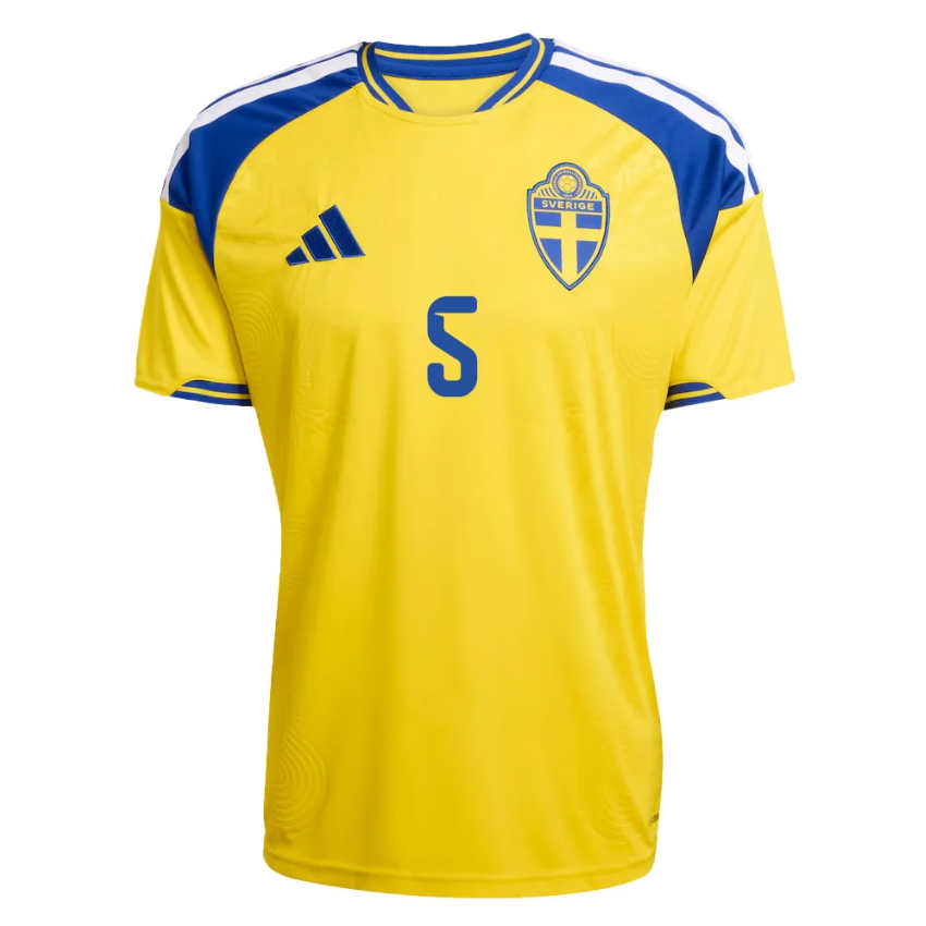Sverige Matchtröja VM 2026 Hemmatröja Gabriel Gudmundsson 5 Herr Kortärmad-1