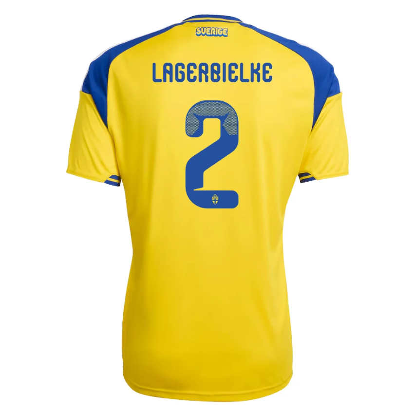 Sverige Matchtröja VM 2026 Hemmatröja Gustaf Lagerbielke 2 Herr Kortärmad