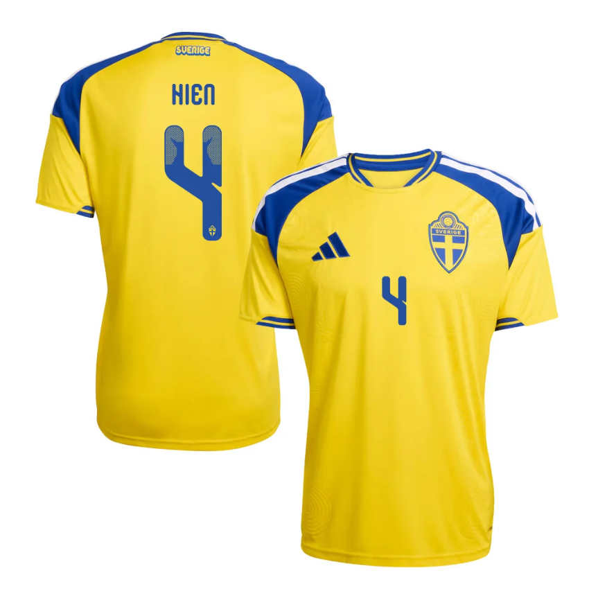 Sverige Matchtröja VM 2026 Hemmatröja Isak Hien 4 Herr Kortärmad-1