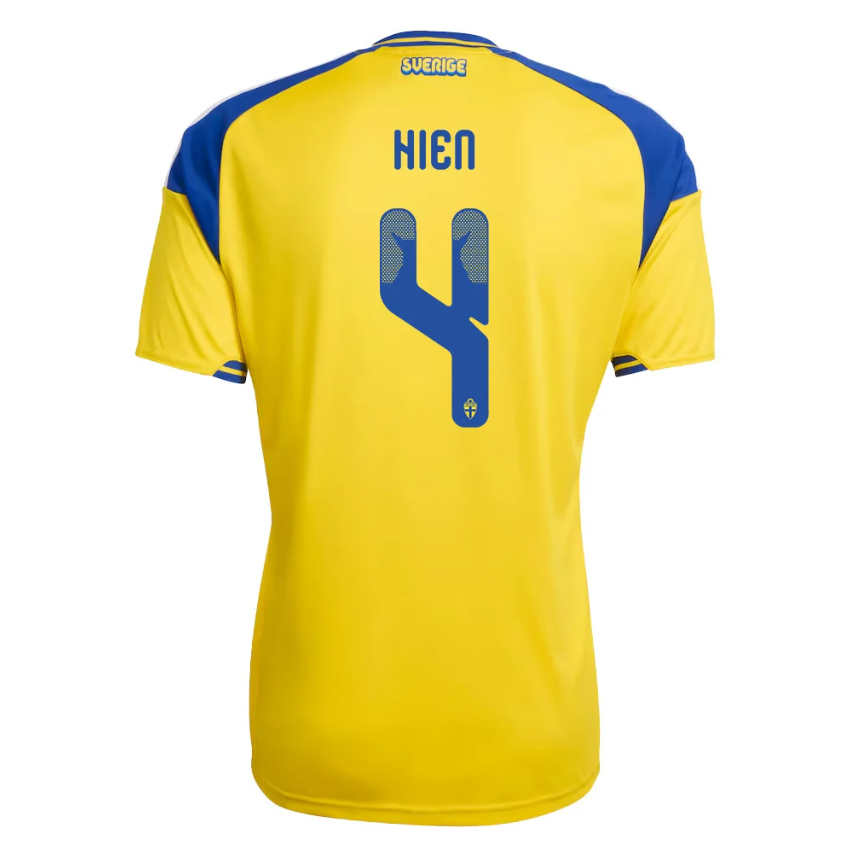 Sverige Matchtröja VM 2026 Hemmatröja Isak Hien 4 Herr Kortärmad