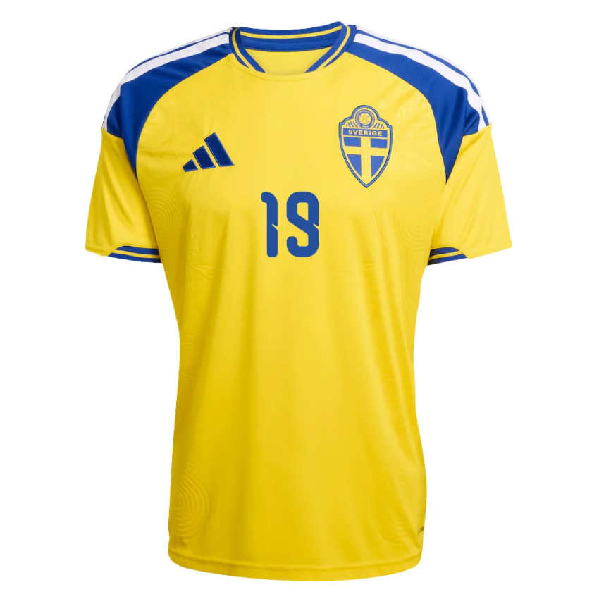 Sverige Matchtröja VM 2026 Hemmatröja Mattias Svanberg 19 Herr Kortärmad-2