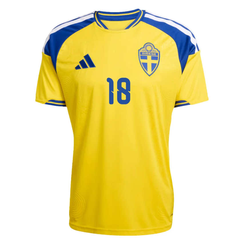 Sverige Matchtröja VM 2026 Hemmatröja Yasin Ayari 18 Herr Kortärmad-1