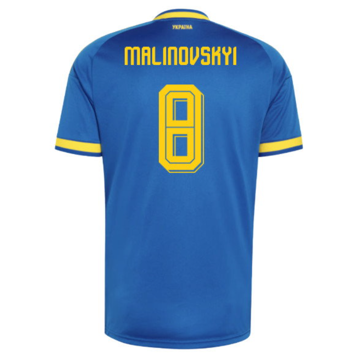 Ukraina Fotbollströja VM 2026 Ruslan Malinovskyi 8 Herr Bortatröja