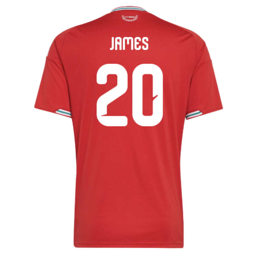 Wales Fotbollströja 2026/27 Daniel James 20 Hemmatröja Herr Kortärmad