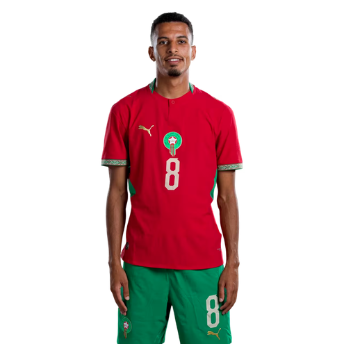 Marocko Matchtröja VM 2026 Azzedine Ounahi 8 Hemmaställ Herr Fotbollsställ med Shorts