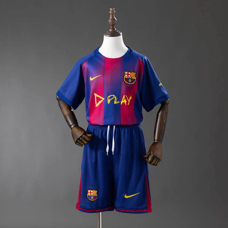 Billiga Fotbollströjor Barn Barcelona 2025/26 x DPLAY Set