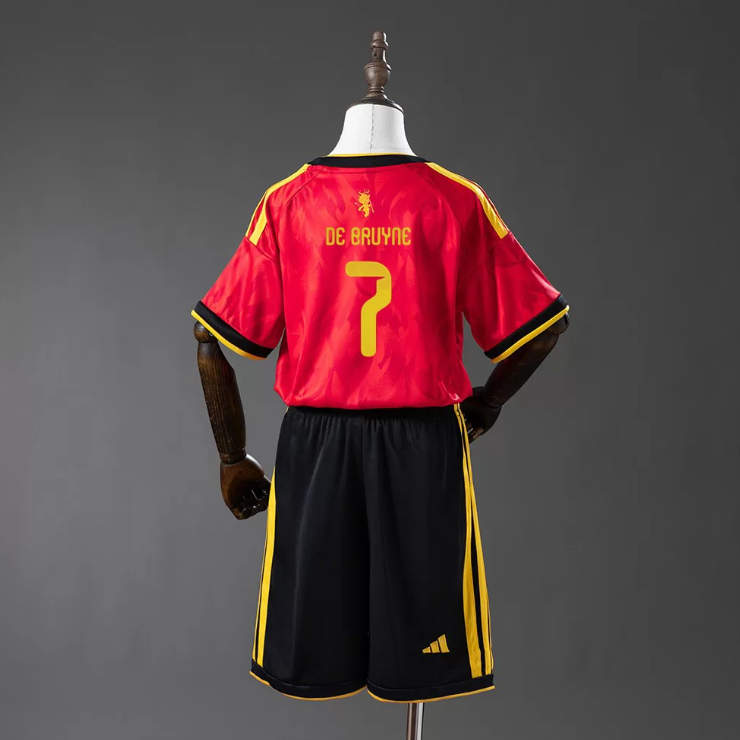 Barn Matchtröja Belgien VM 2026 Hemmaställ Kevin De Bruyne 7 Set