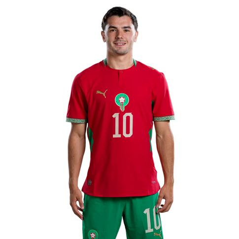 Marocko Matchtröja VM 2026 Brahim Díaz 10 Hemmaställ Herr Fotbollsställ med Shorts