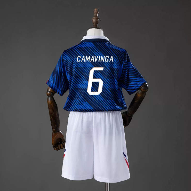 Barn Frankrike VM 2026 Hemmatröja Eduardo Camavinga 6 Matchtröja Set