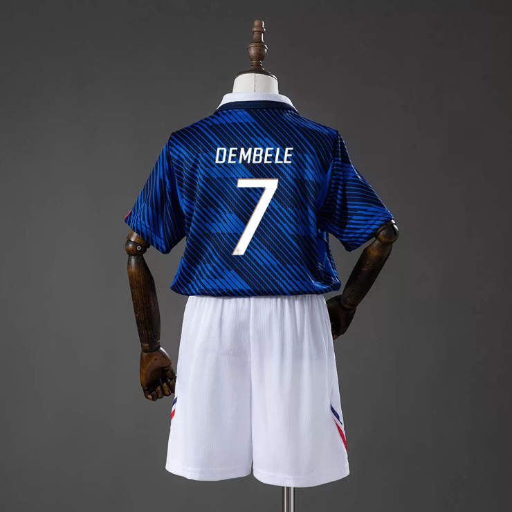 Frankrike VM 2026 Hemmaställ Barn Ousmane Dembélé 7 matchtröja Set