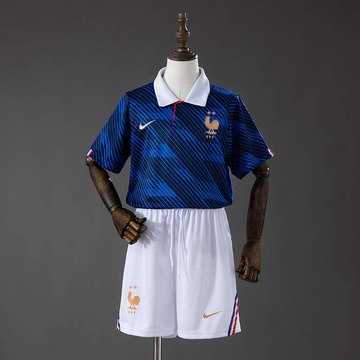 Barn Frankrike Hemmaställ VM 2026 Matchtröja med Shorts