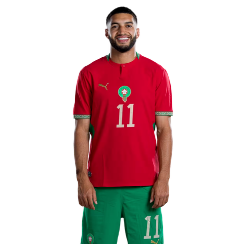 Marocko fotbollströja VM 2026 Ismael Saibari 11 Hemmaställ Herr Fotbollsställ med Shorts
