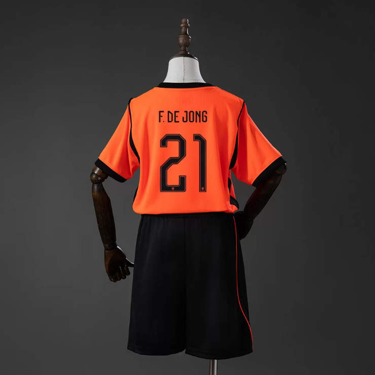 Nederländerna VM 2026 Hemmaställ Barn Frenkie de Jong 21 Matchtröja Set