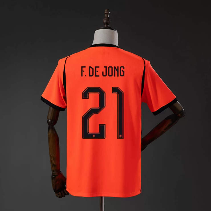 Nederländerna VM 2026 Hemmaställ Frenkie de Jong 21 Matchtröja Herr