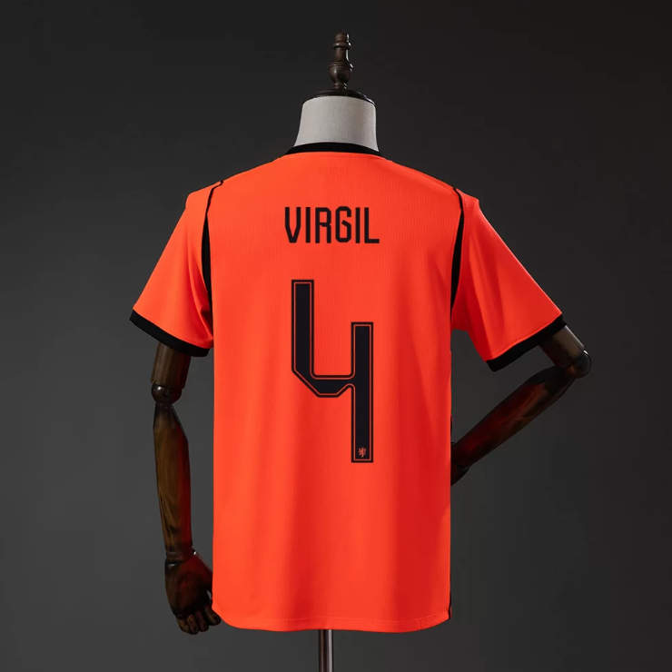 Nederländerna VM 2026 Hemmaställ Virgil van Dijk 4 Matchtröja Herr