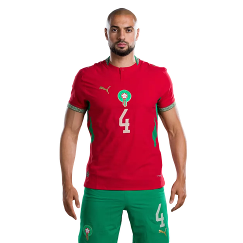 Marocko Matchtröja VM 2026 Sofyan Amrabat 4 Hemmaställ Herr Fotbollsställ med Shorts