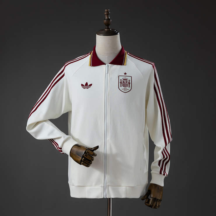 Spanien Bortaställ VM 2026 Anthem Jacket Vit – Fotbollsjacka Herr