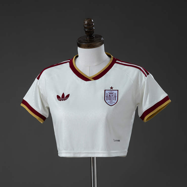 Spanien Bortaställ VM 2026 Crop Top – Matchtröja Dam