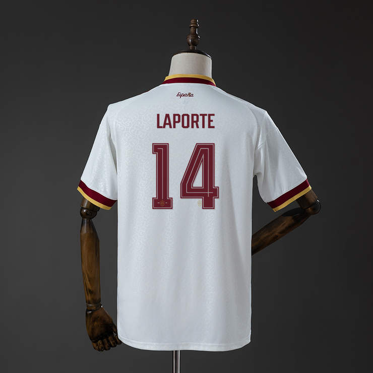 Spanien VM 2026 Bortaställ Herr Aymeric Laporte #14 Matchtröja Mästarutgåva