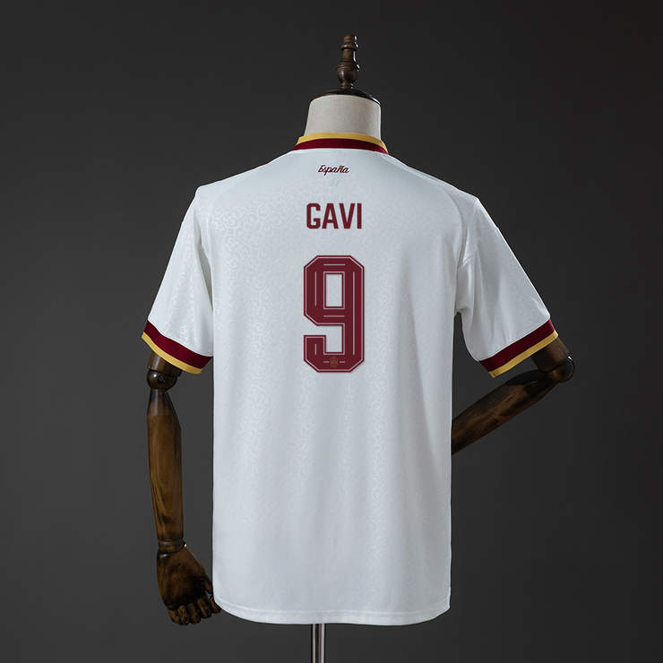 Spanien VM 2026 Bortaställ Herr Gavi #9 Matchtröja Mästarutgåva