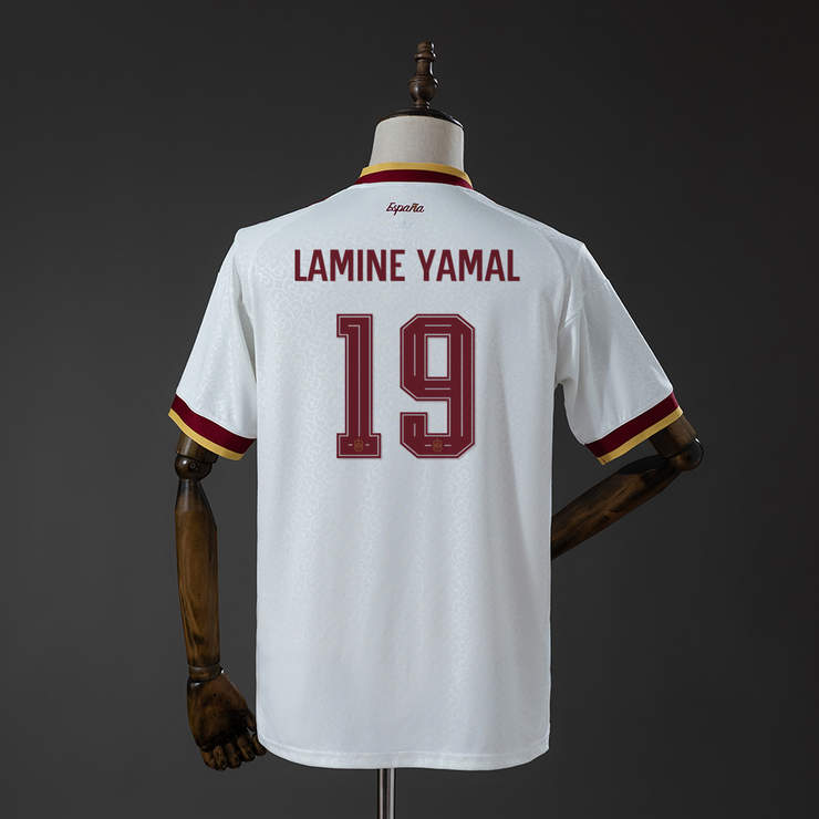 Spanien VM 2026 Bortaställ Herr Lamine Yamal #19 Matchtröja Mästarutgåva