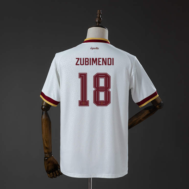 Spanien VM 2026 Bortaställ Herr Martín Zubimendi #18 matchtröja Mästarutgåva