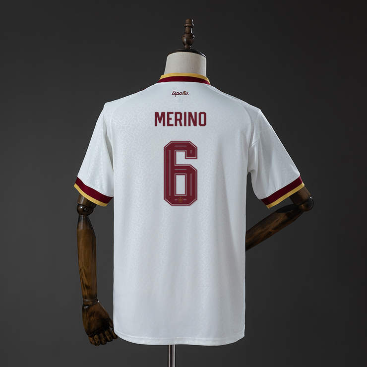 Spanien VM 2026 Bortaställ Herr Mikel Merino #6 Matchtröja Mästarutgåva