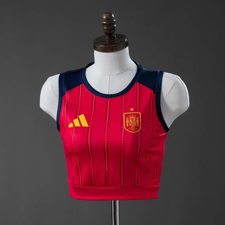 Spanien Hemmaställ VM 2026 Crop Top – Fotbollslinne Dam