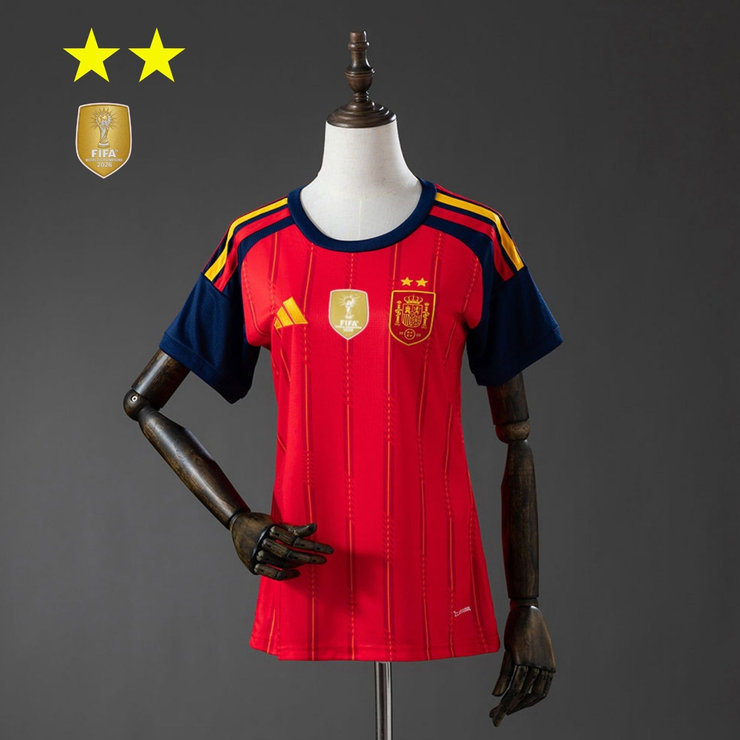 Spanien VM 2026 Hemmaställ Dam Matchtröja Mästarutgåva Två Stjärnor