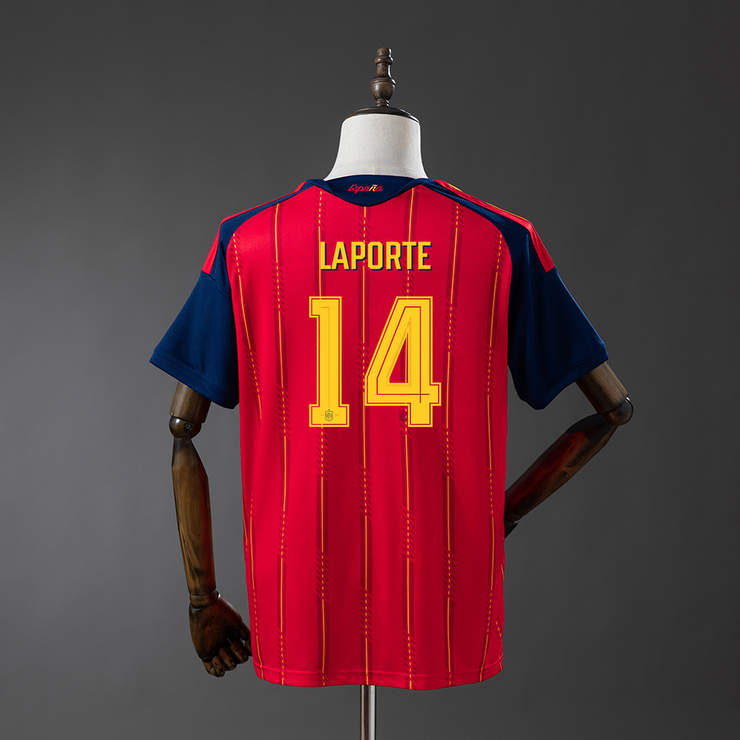 Spanien VM 2026 Hemmaställ Herr Aymeric Laporte #14 Matchtröja Mästarutgåva