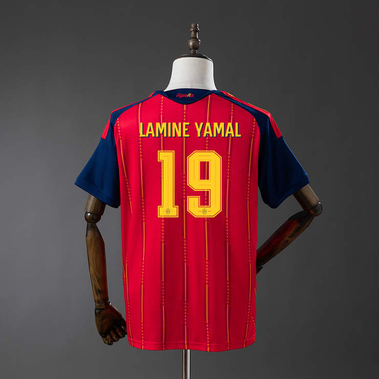 Spanien VM 2026 Hemmaställ Herr Lamine Yamal #19 Matchtröja Mästarutgåva