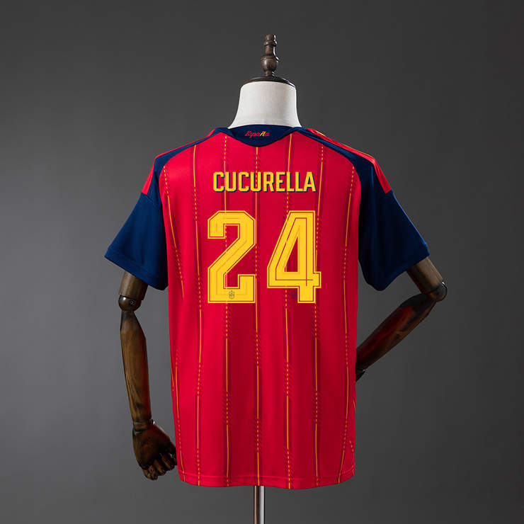 Spanien VM 2026 Hemmaställ Herr Marc Cucurella #24 Matchtröja Mästarutgåva