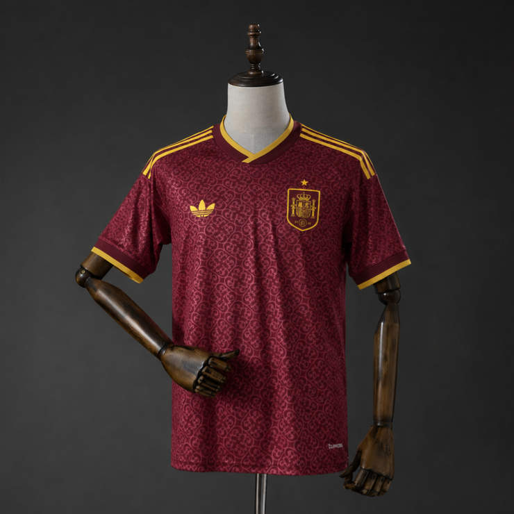 Spanien VM 2026 Specialutgåva Vinröd Matchtröja Herr