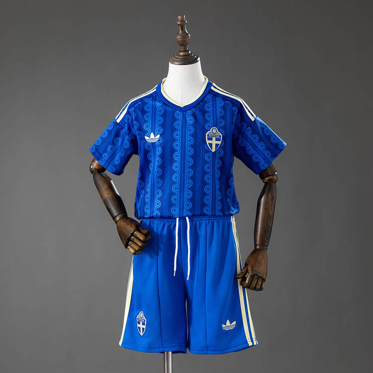 Barn Sverige VM 2026 Bortaställ Matchtröja med Shorts
