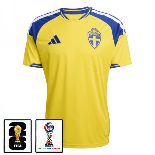 Sverige Fotbollströja VM 2026 Hemmaställ Herr med VM-Patch